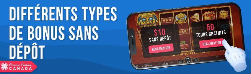 different types of no deposit bonuses