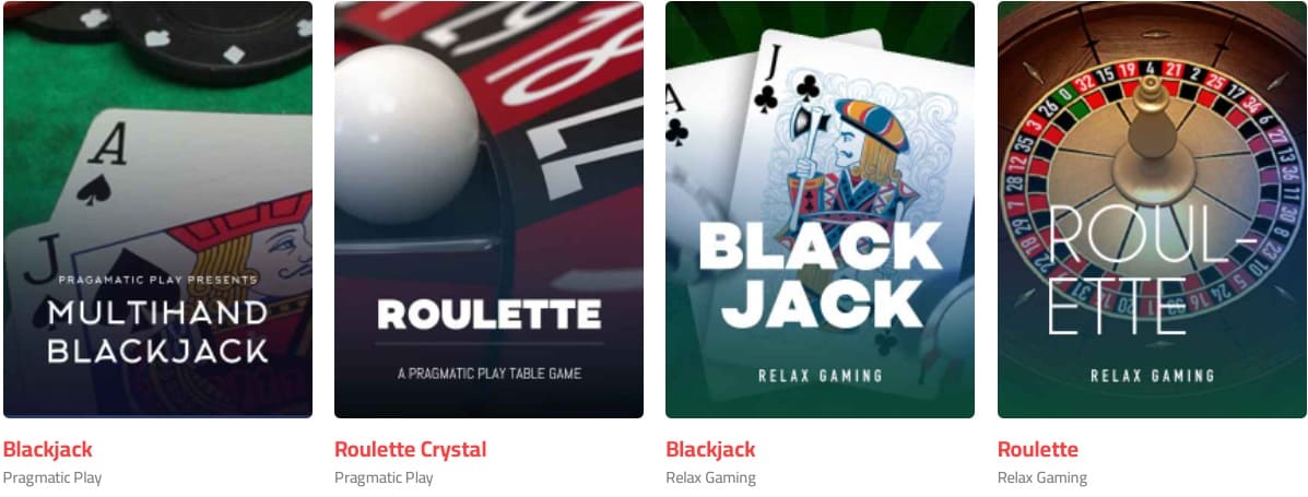 UltraCasino Table games