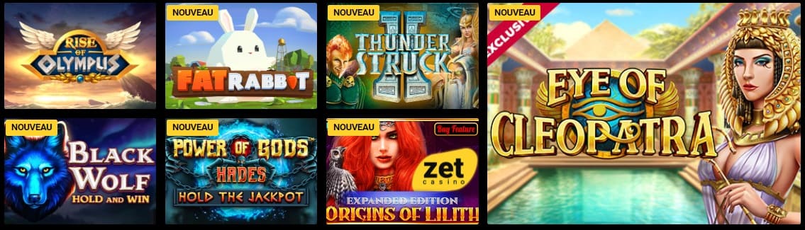 ZetCasino games
